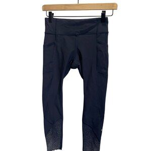 Lululemon Align High-Waisted Crop Leggings Navy Size 4 Stretchy Athleisure with